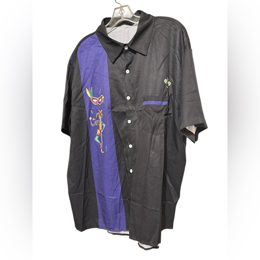 Festive Black and Purple Men's Shirt - Picture 10 of 16